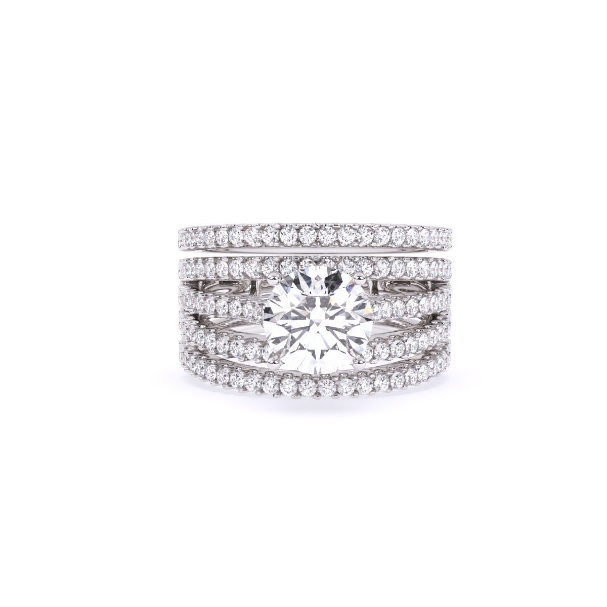 Sparkle Solitaire Five Band Engagement Ring
